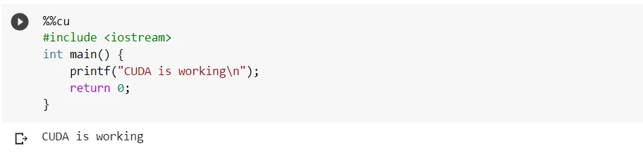 C program running on Google Colab